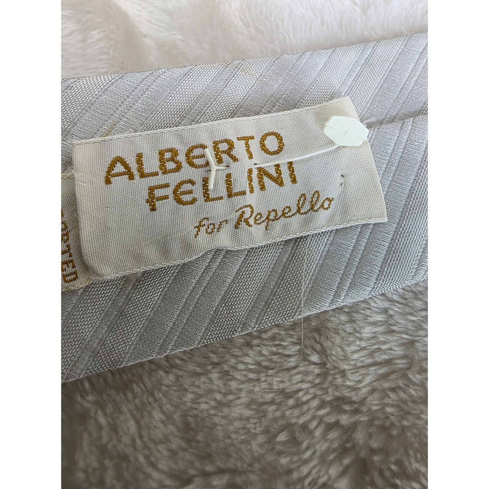 Alberto Fellini for Repello Mens Silver Grey Diagonal Ribbed Tie Switzerland - Picture 3 of 4